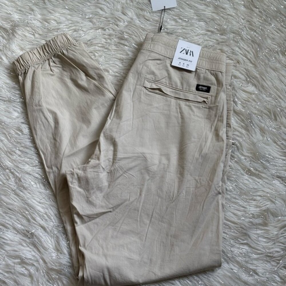 Zara Men's Light Khaki Chinos Jogger Fit Size S